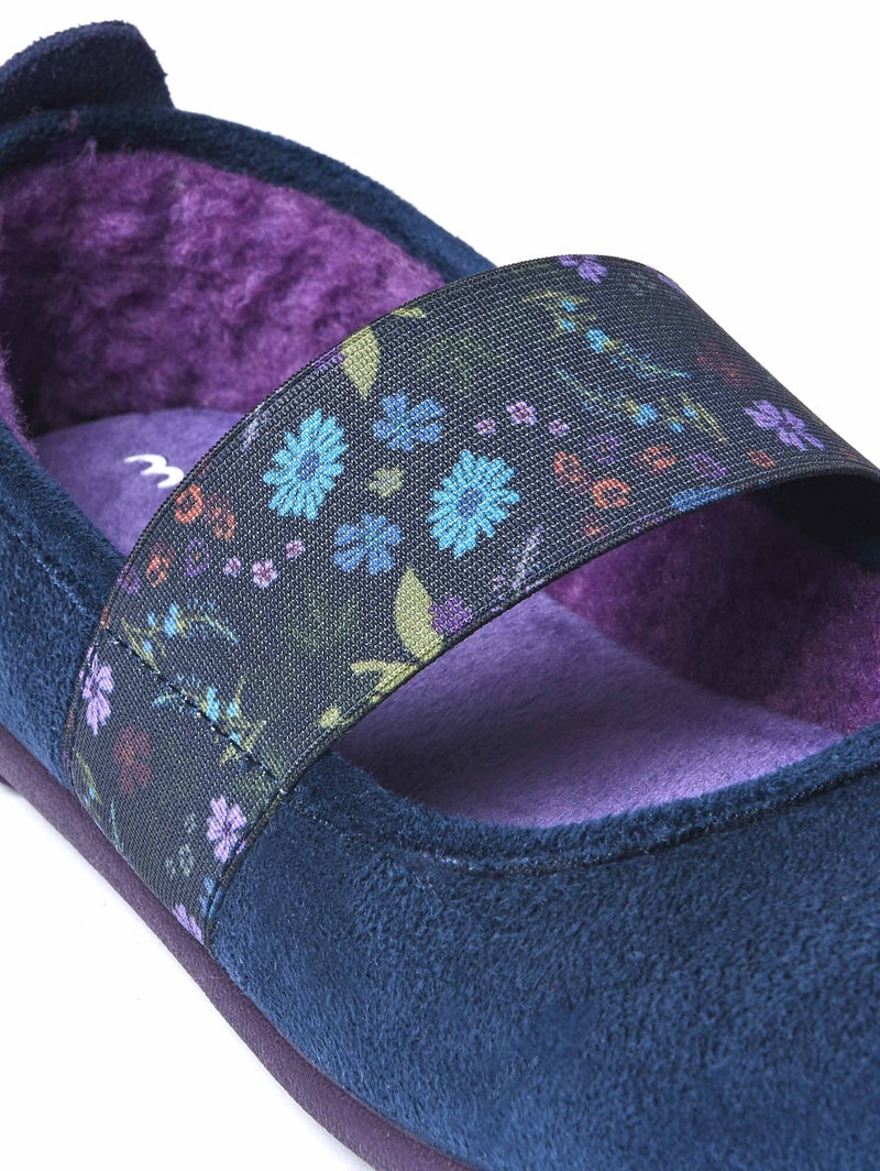 Blue wide toed ballerina slipper - RISTRETTO INDIGO