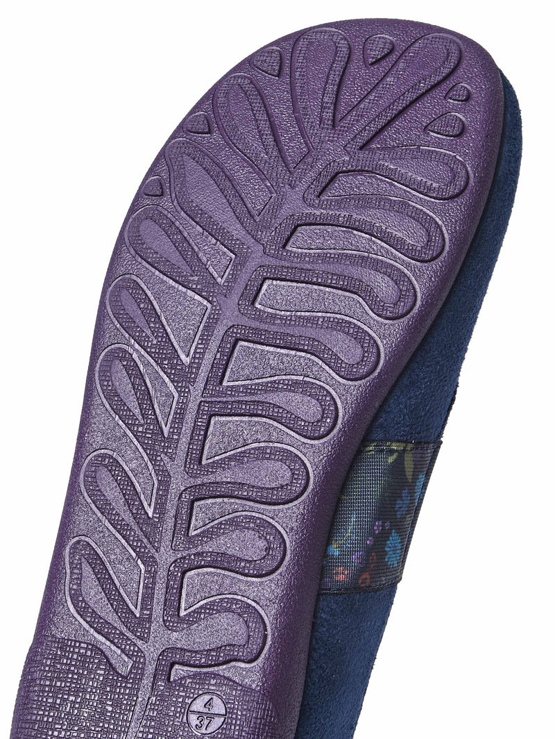 Blue wide toed ballerina slipper - RISTRETTO INDIGO