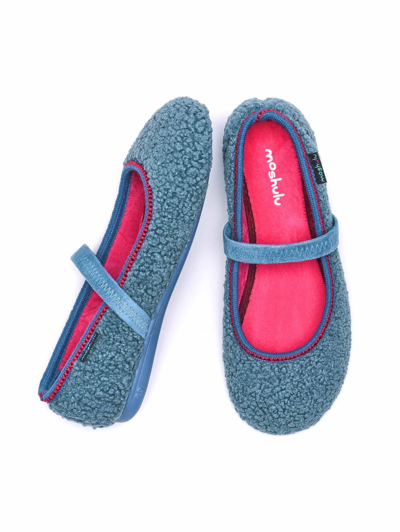 Blue boucle ballerina slipper - LUNGO DENIM