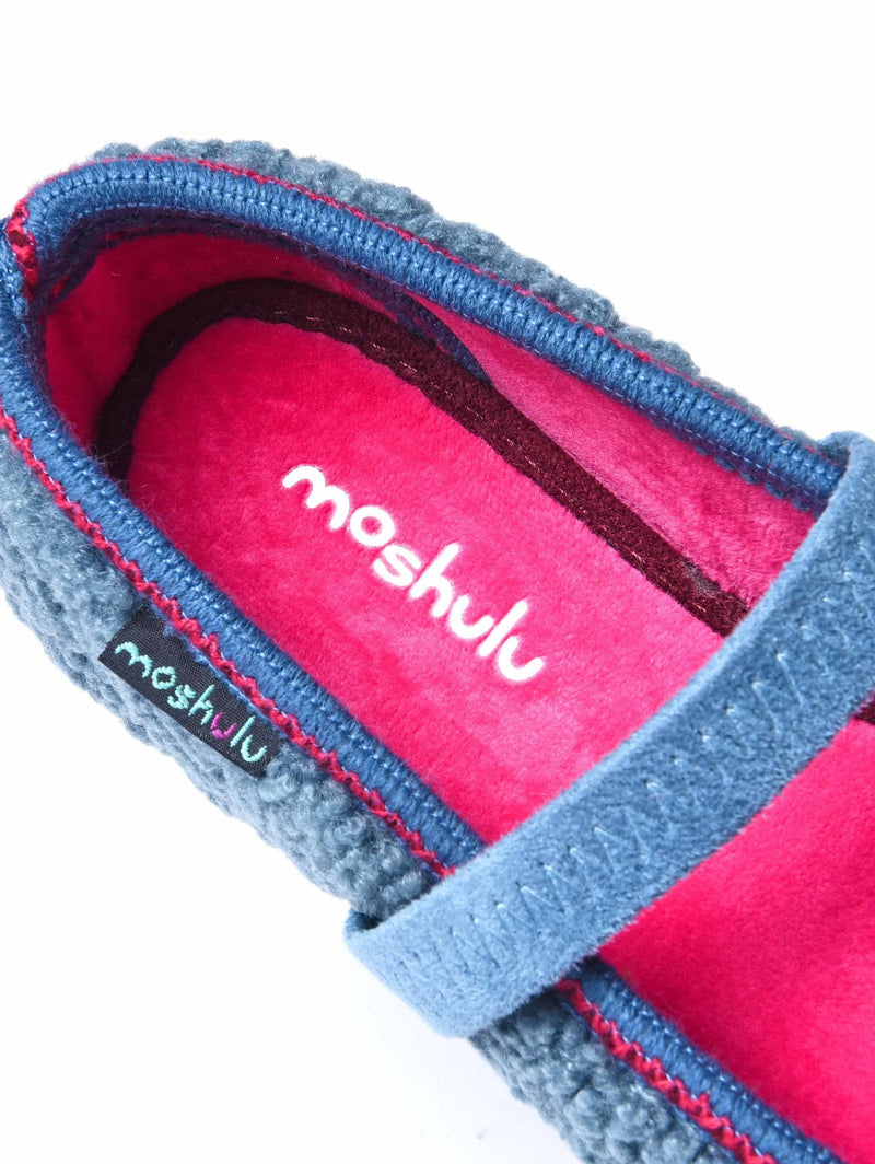 Blue boucle ballerina slipper - LUNGO DENIM
