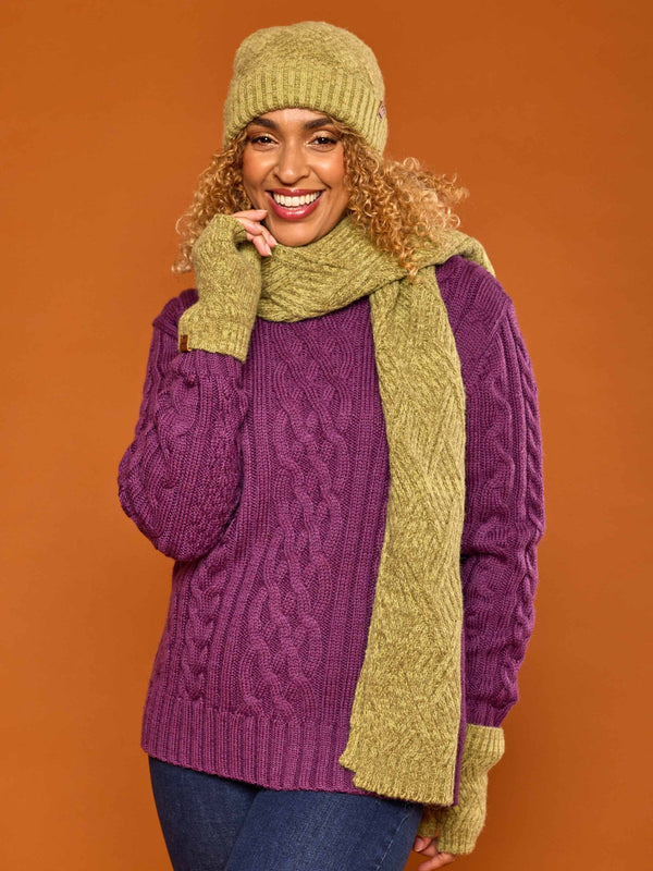 Green geometric knit scarf - JAY SCARF PEAR GREEN