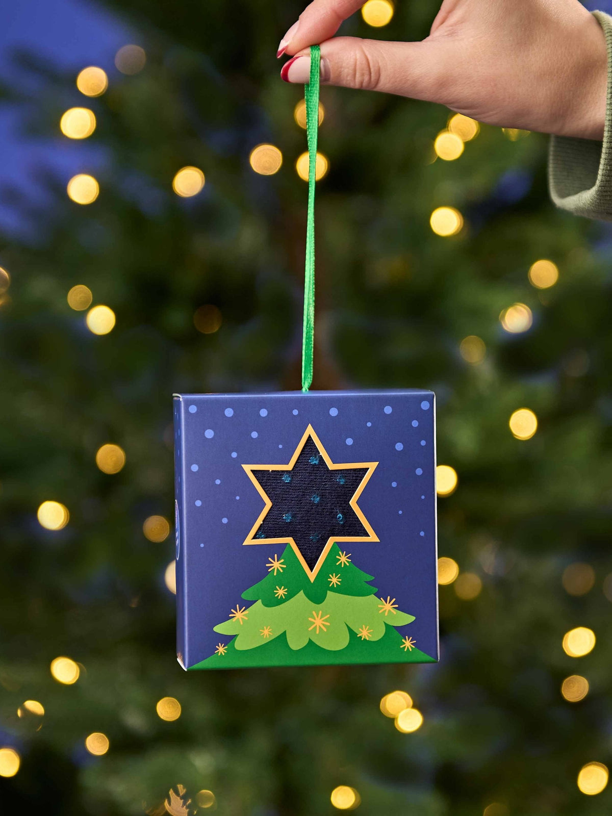 Multi CHRISTMAS SOCK BOX FOR HIM - CHRISTMAS SOCK BOX FOR HIM TREE NAVY SPOT