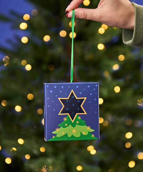 CHRISTMAS SOCK BOX FOR HIM TREE NAVY SPOT