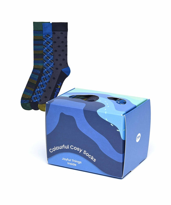 NORTHAM SOCK BOX BOLD BLUE