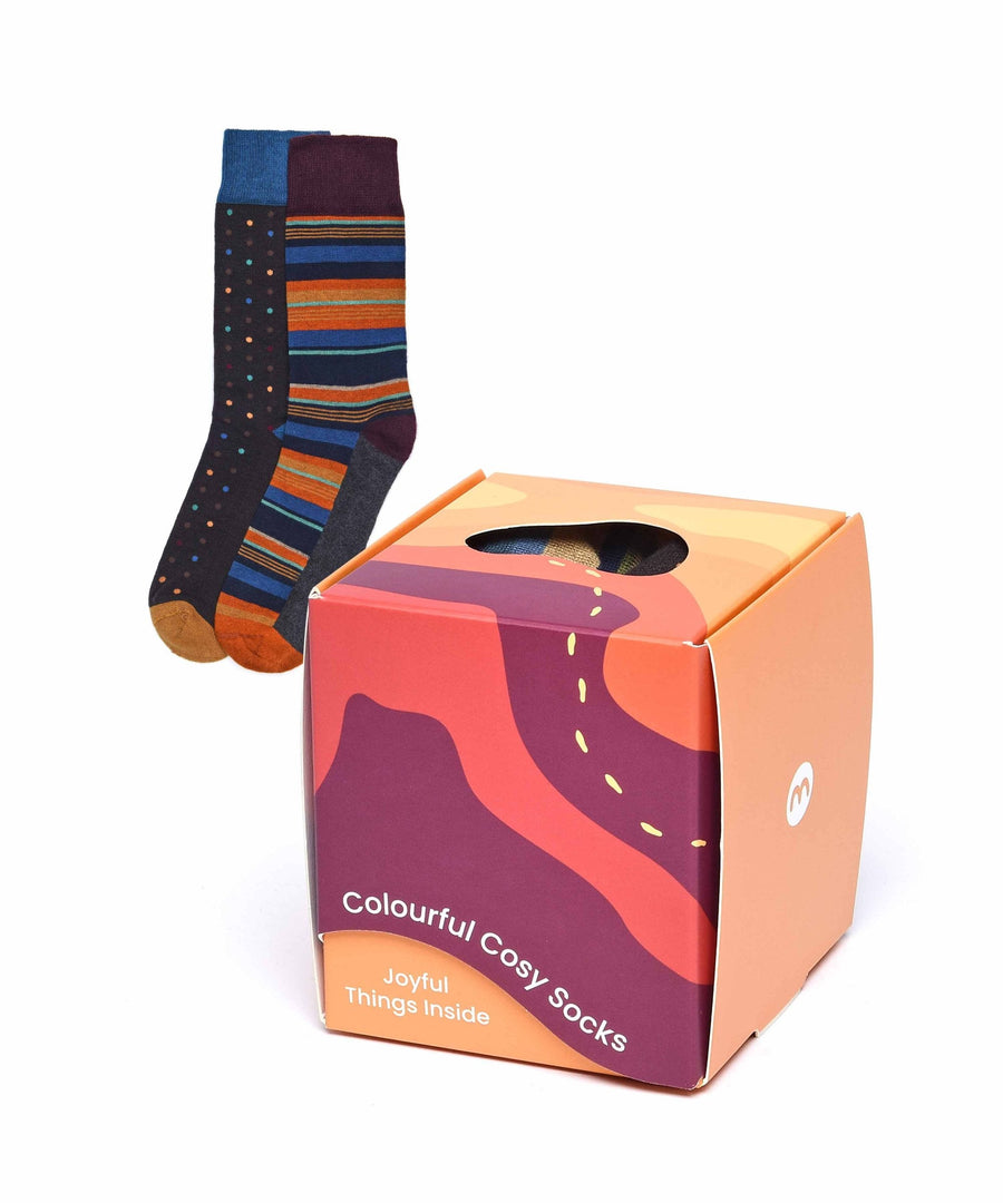 ROVE SOCK BOX BROWN MULTI
