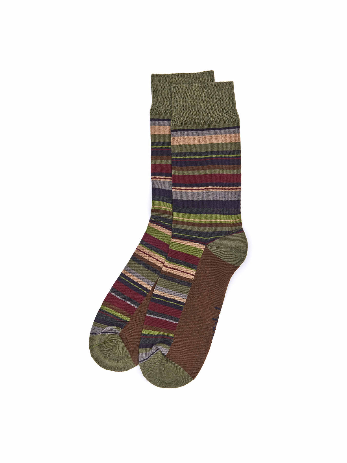 Green men's cotton-rich socks - JUGLANS OLIVE GREEN