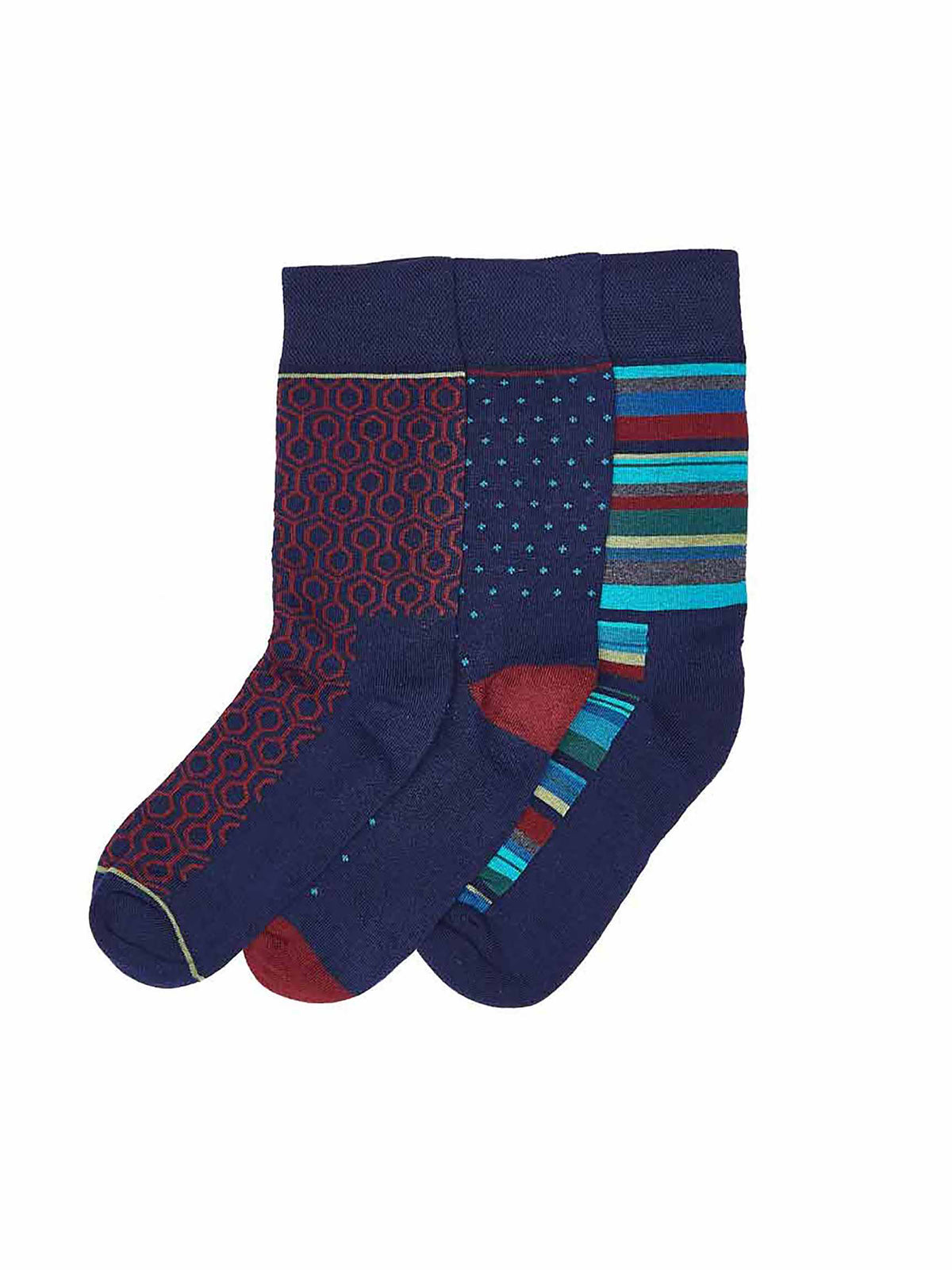 INKY POOLS SOCK BOX NAVY MULTI
