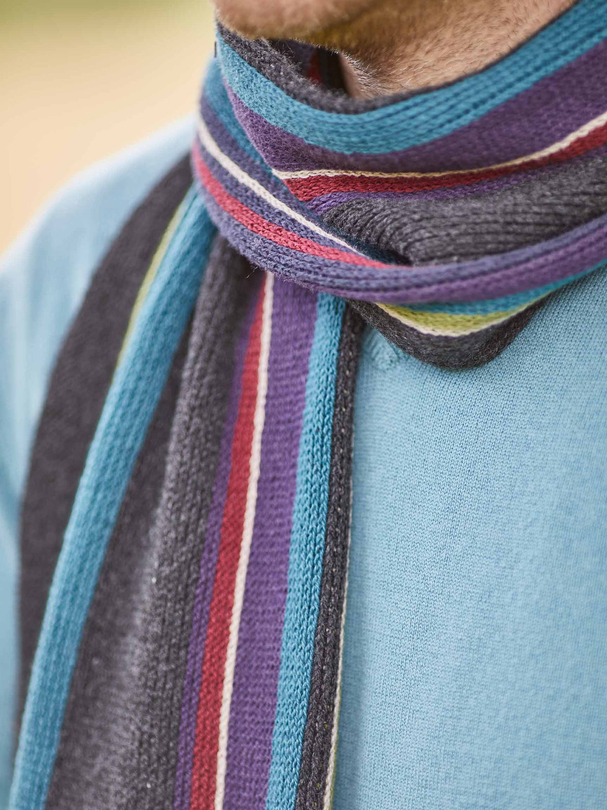 Multi Men's striped scarf - BUTE SCARF MULTI