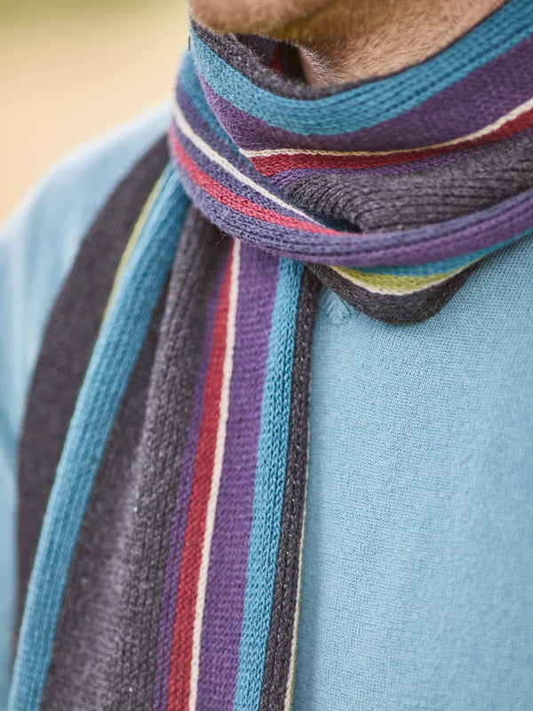 Multi Men's striped scarf - BUTE SCARF MULTI