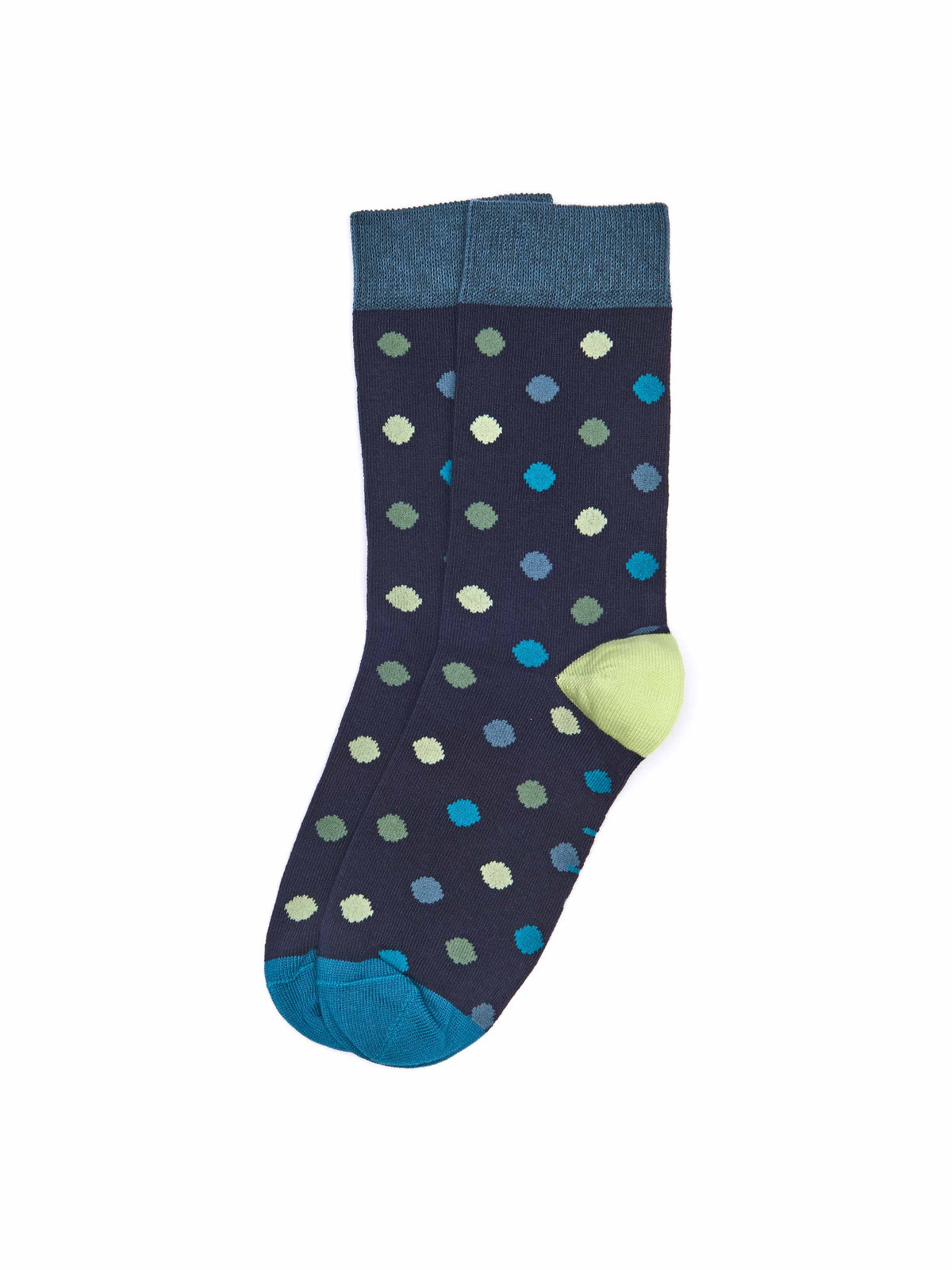 Blue ladies' polka dot cotton socks - PENNY CHEW INDIGO