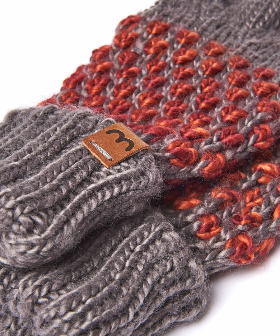RATHLIN GLOVE GREY/CABERNET