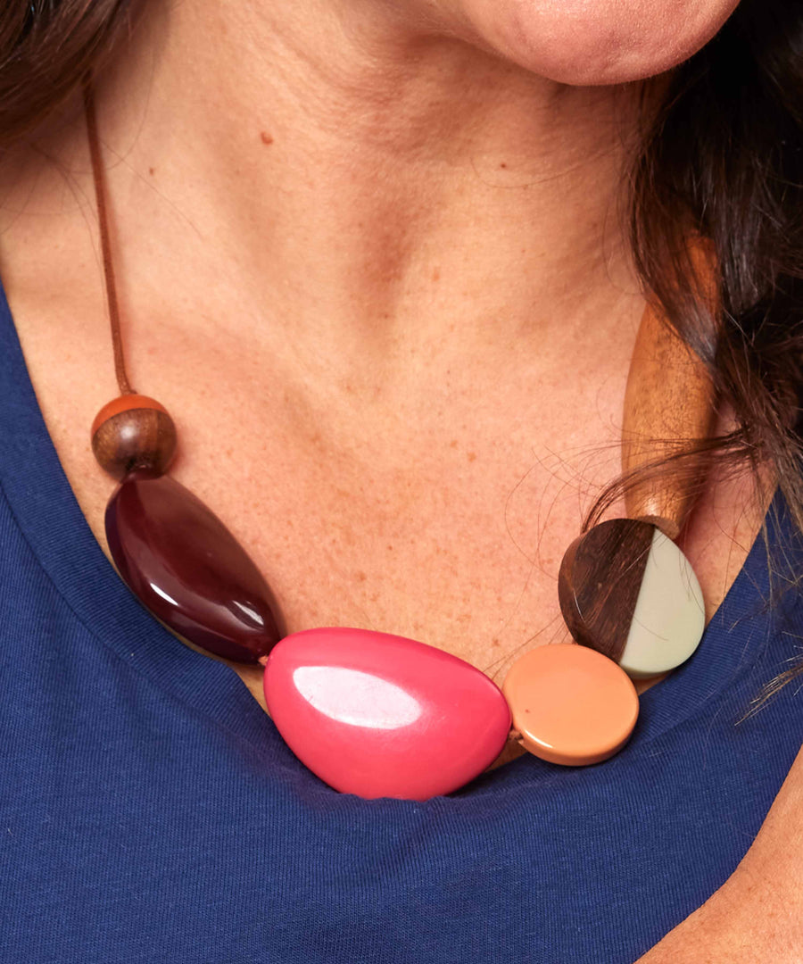 BALOCHI NECKLACE RED EARTH TONES