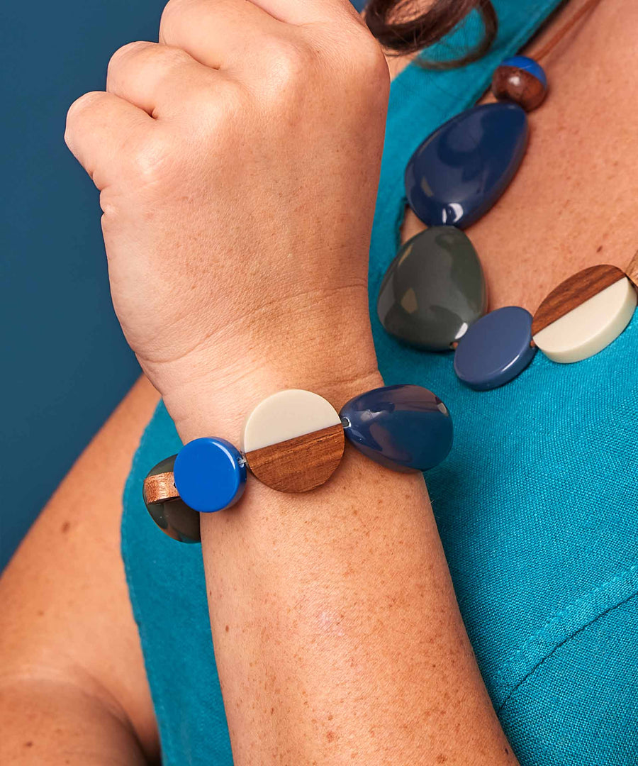 BALOCHI BRACELET AEGEAN BLUE TONES