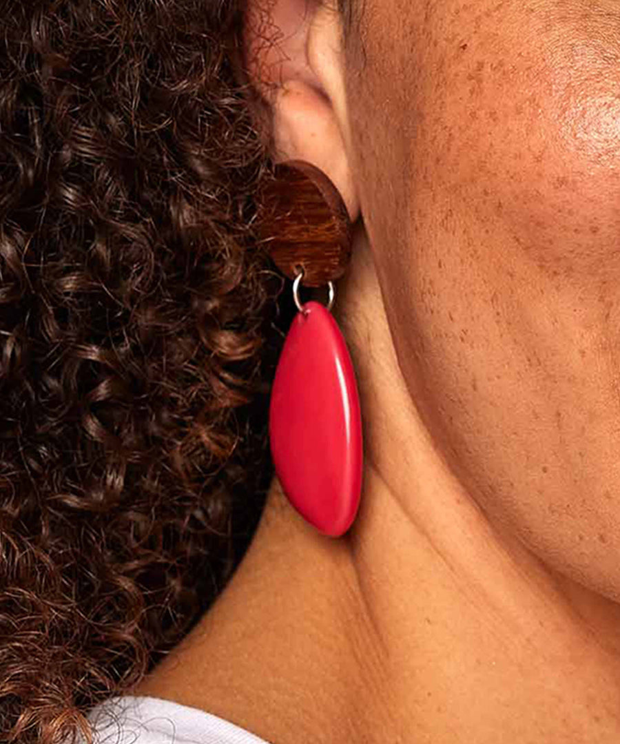 BALOCHI EARRINGS RHUBARB RED