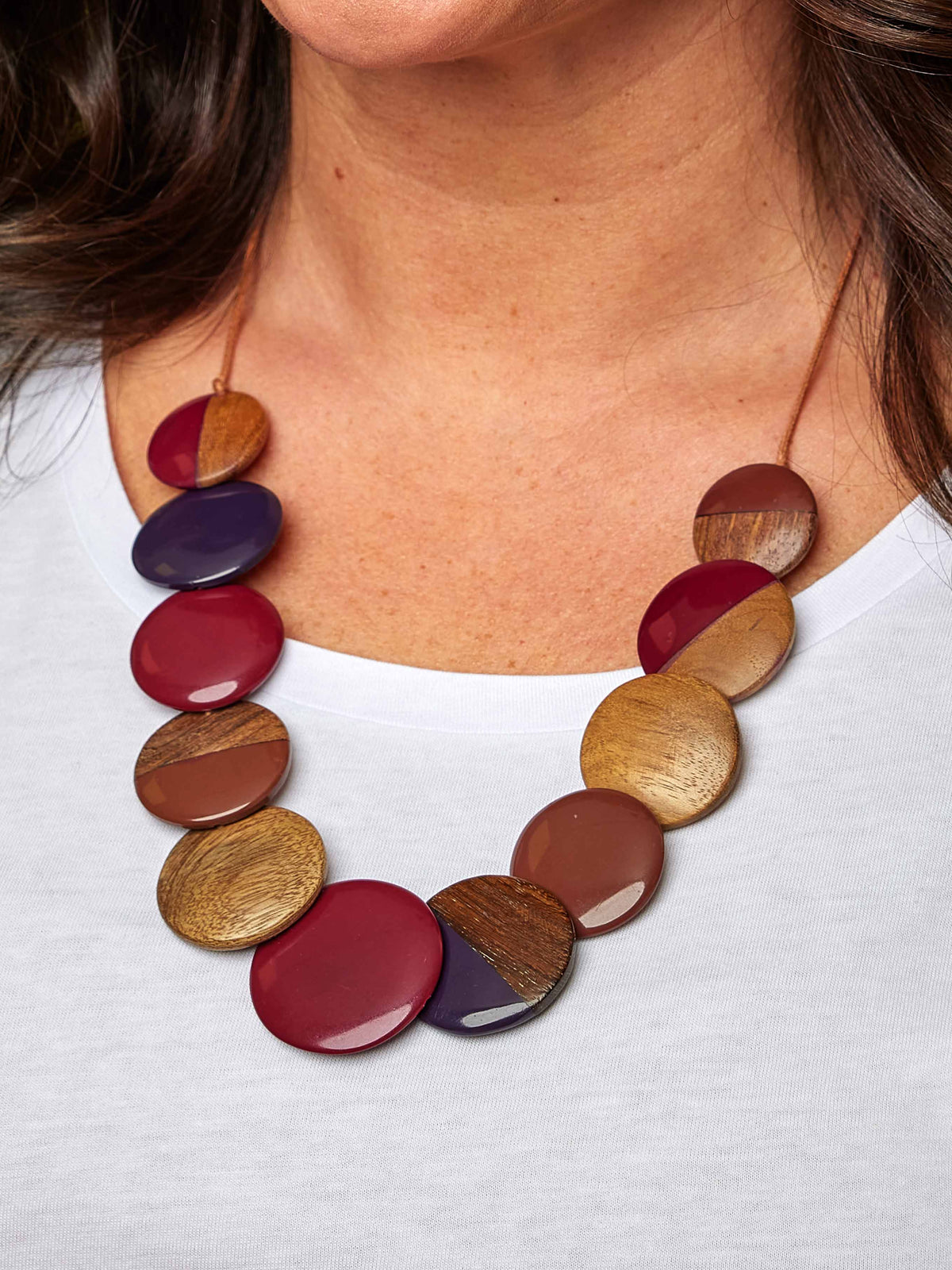 AUSTEN NECKLACE RASPBERRY TONES