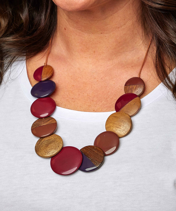 AUSTEN NECKLACE RASPBERRY TONES