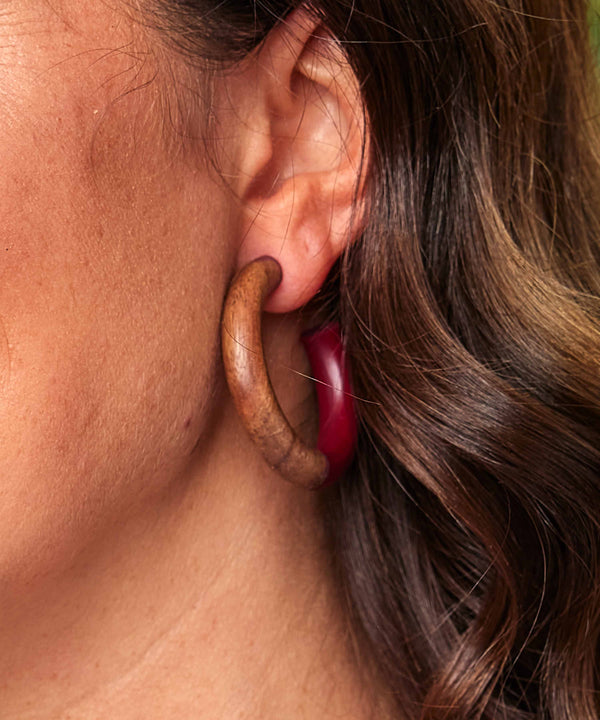 SAPPHO EARRINGS RASPBERRY