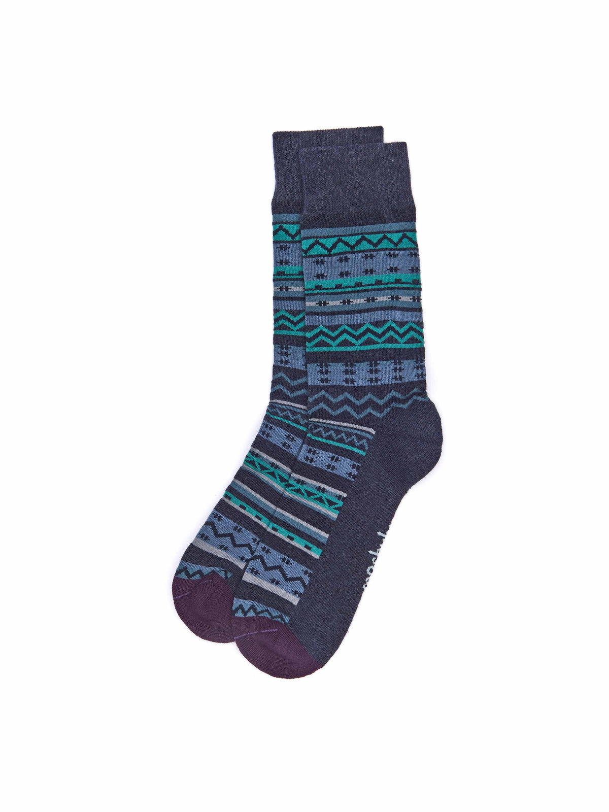 Blue men's soft cotton blend ankle socks - TARENNA LAGOON