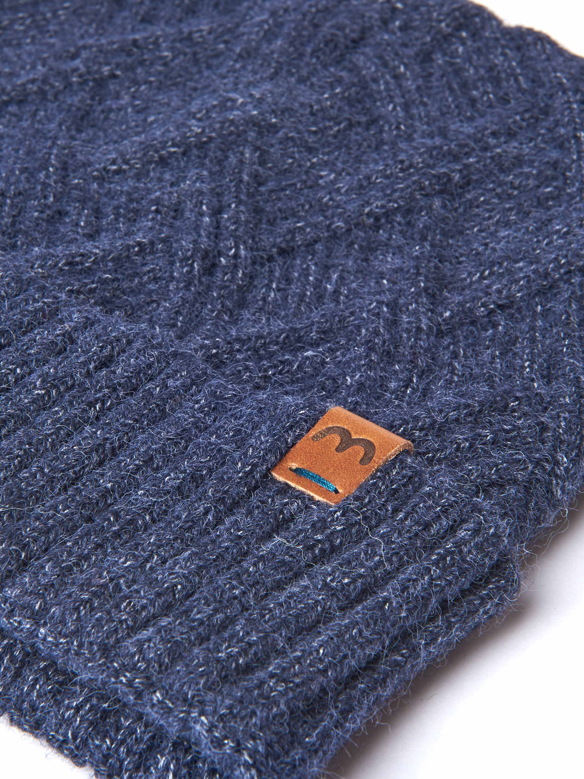 Blue super soft textile knitted hat - JAY HAT INDIGO