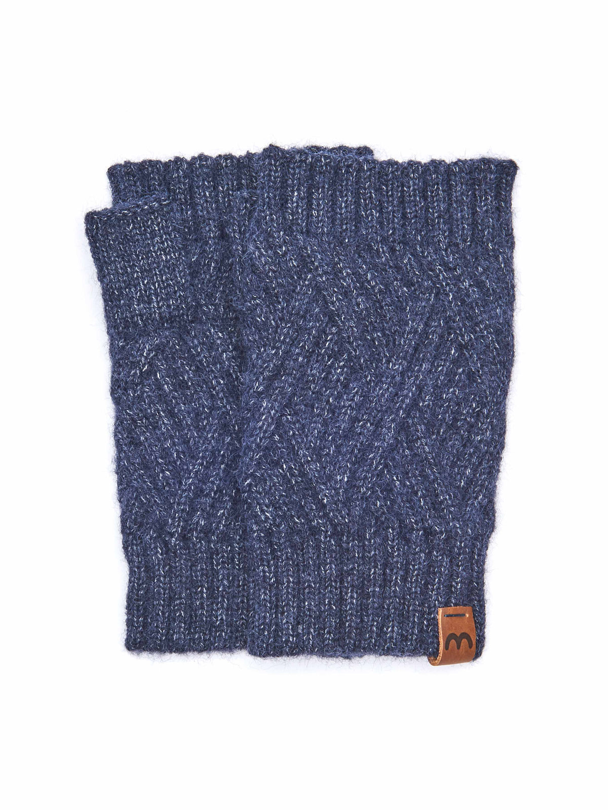 Blue super soft textile fingerless gloves - JAY HANDWARMER INDIGO