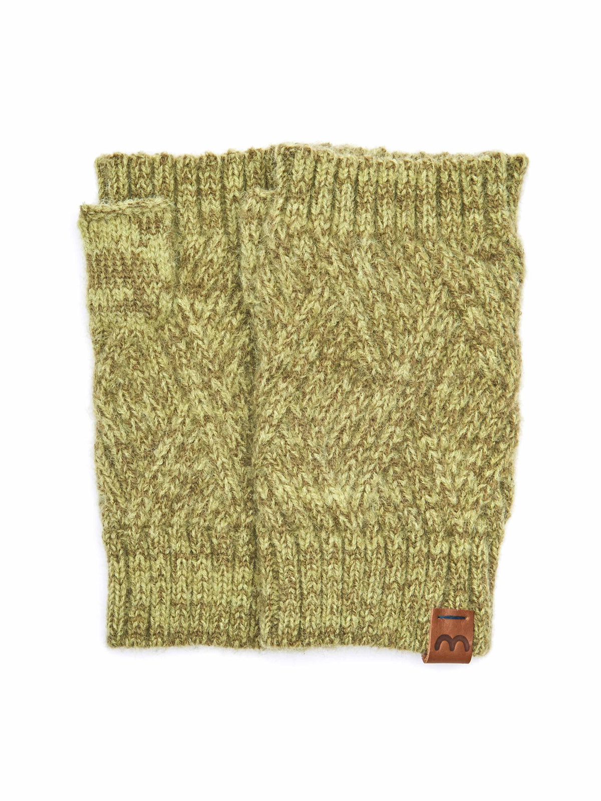 Green super soft textile fingerless gloves - JAY HANDWARMER PEAR GREEN