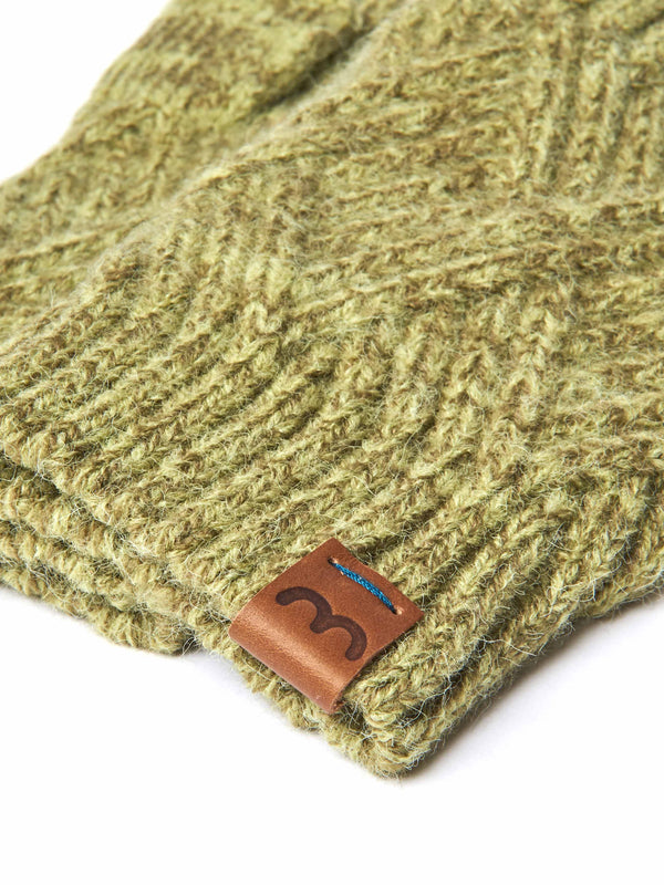 Green super soft textile fingerless gloves - JAY HANDWARMER PEAR GREEN