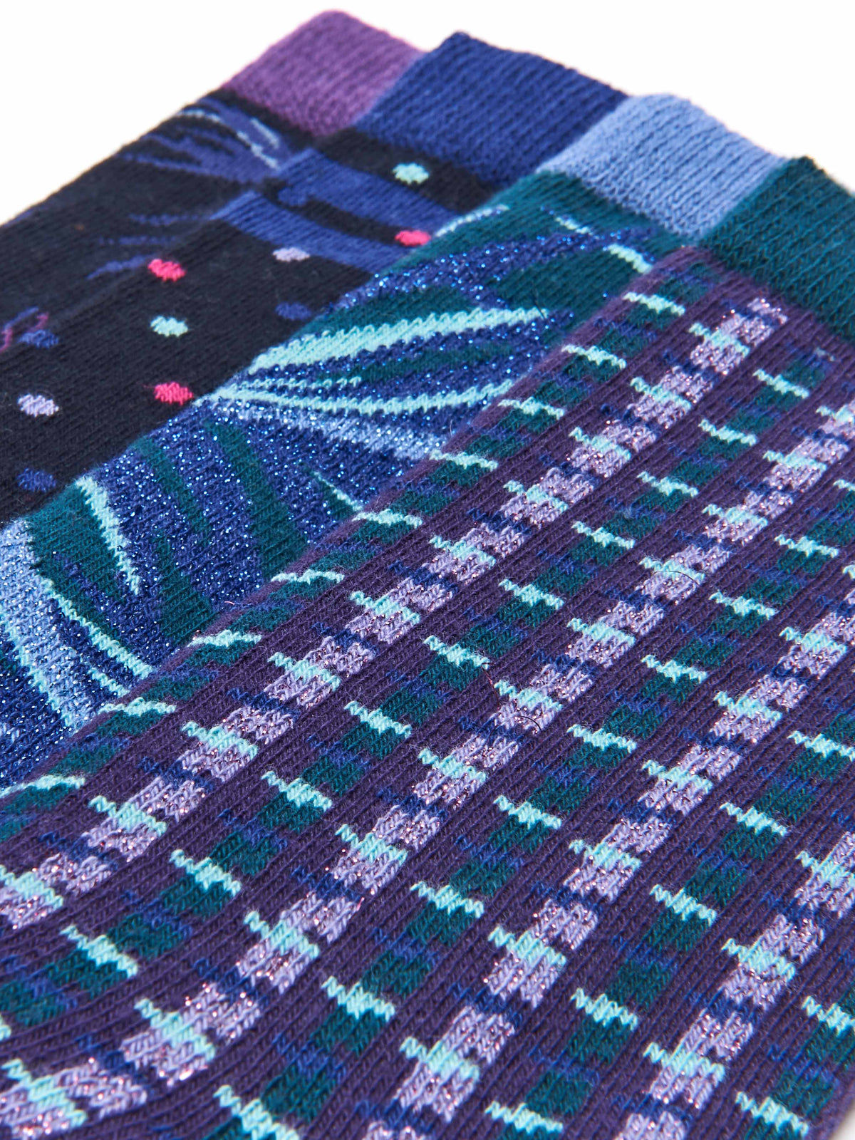 Purple tonal purple cotton sock box - SOLAR ECLIPSE SOCK BOX PURPLE MULTI