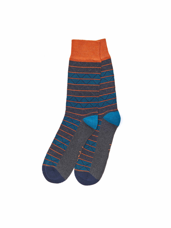 Multi CHRISTMAS SOCK BOX FOR HIM - CHRISTMAS SOCK BOX FOR HIM TREE TERRACOTTA STRIPE