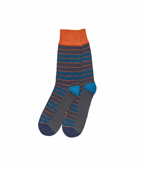 CHRISTMAS SOCK BOX FOR HIM TREE TERRACOTTA STRIPE