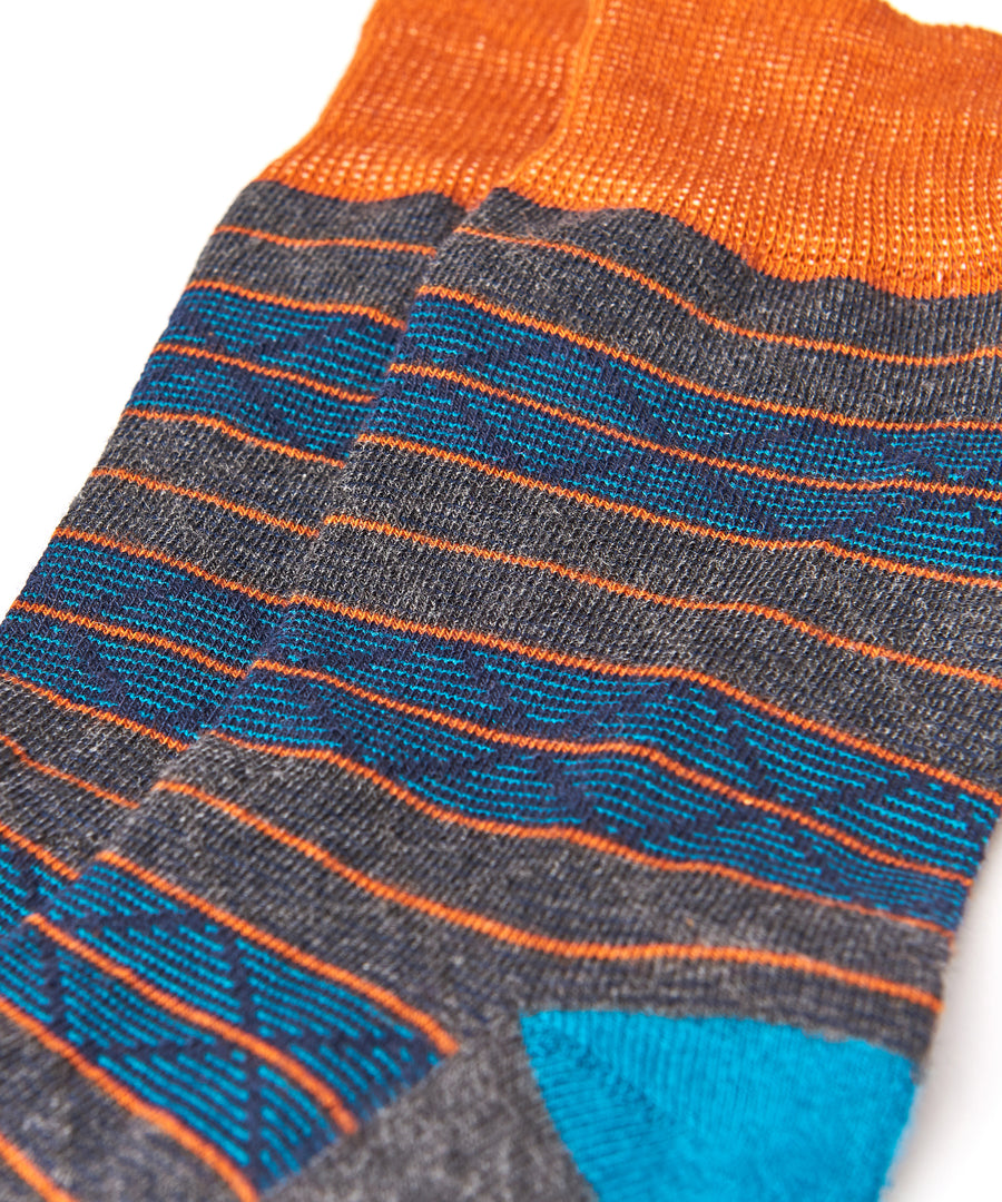 CHRISTMAS SOCK BOX FOR HIM TREE TERRACOTTA STRIPE