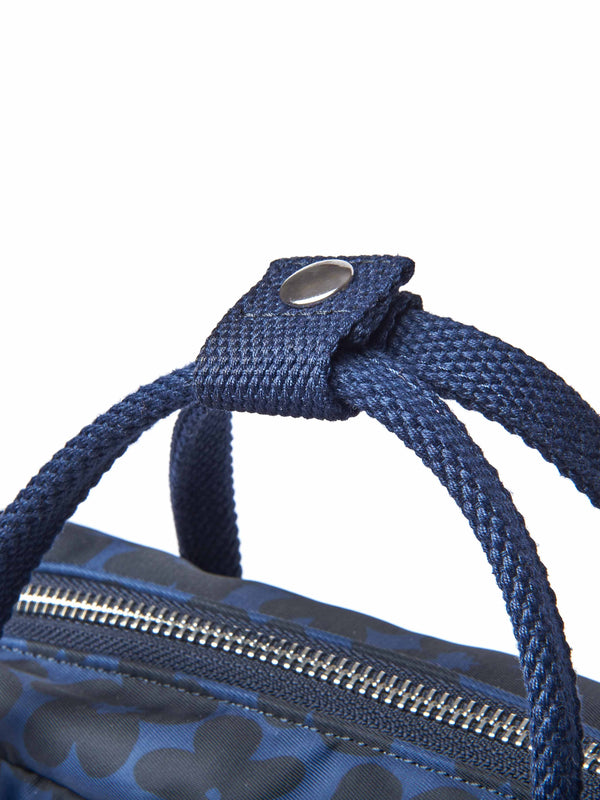 Blue textile patterned backpack - NEVIS INDIGO FLORAL