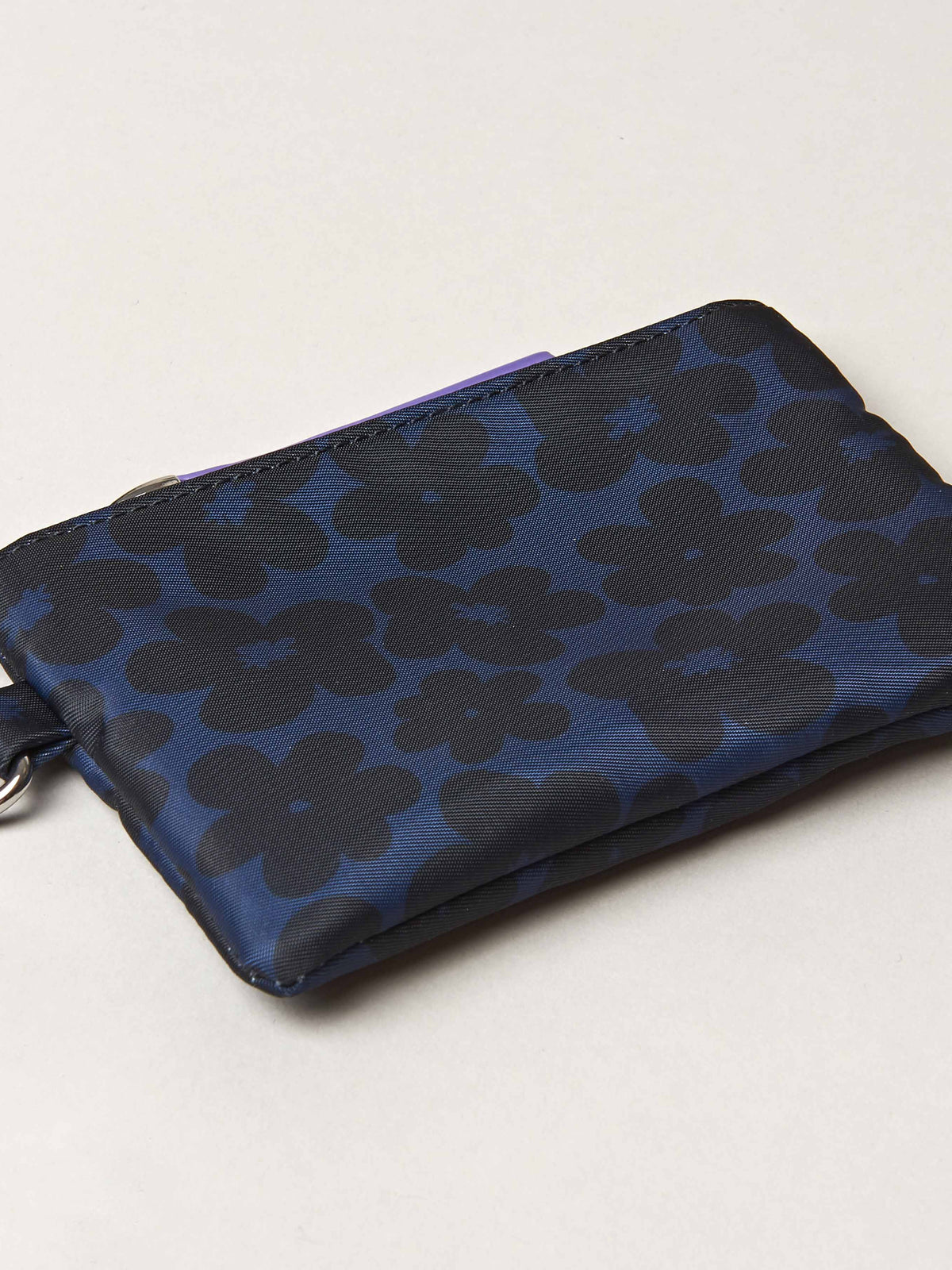 Blue textile patterned backpack - NEVIS INDIGO FLORAL