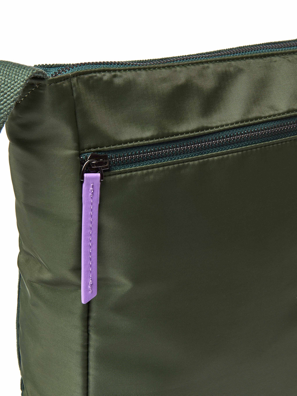 Green patterned textile cross body bag - STADDON OLIVE/PINE GREEN