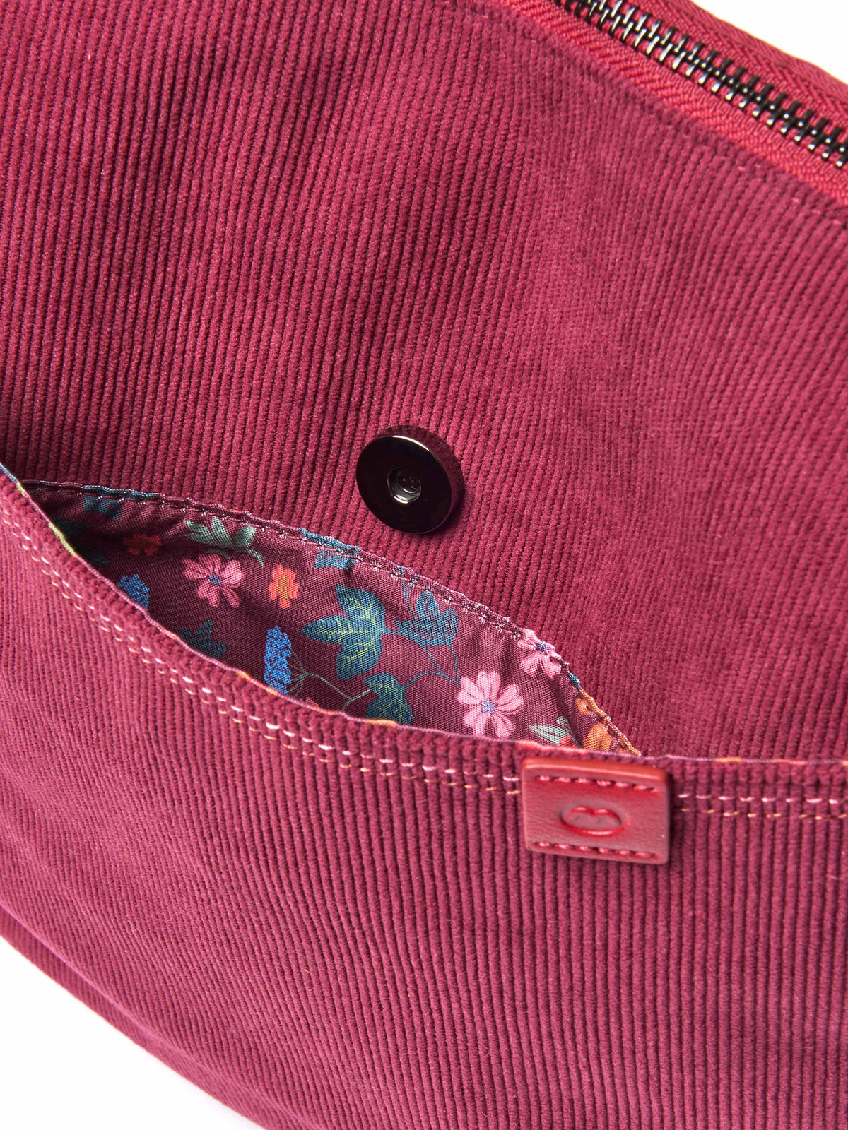 Red patterned textile cross body bag - STADDON ZINFANDEL RED