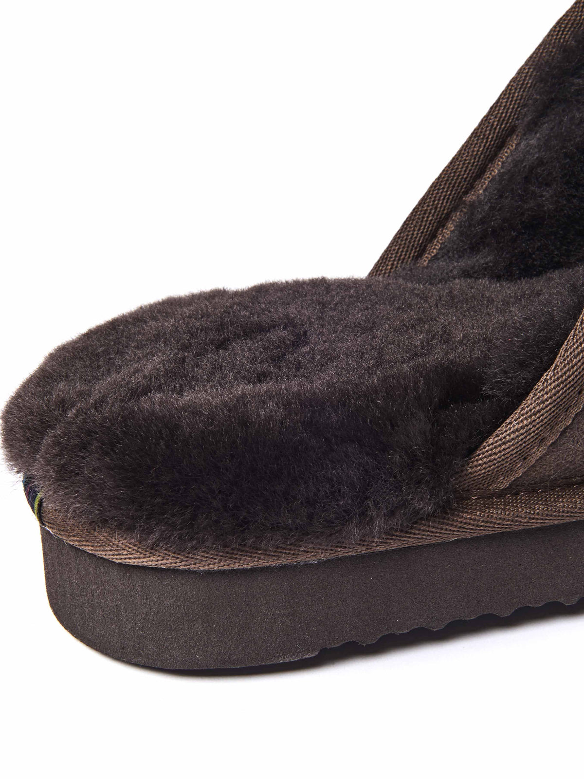 Brown men's luxury sheepskin mule slipper - FOXTAIL BROWN