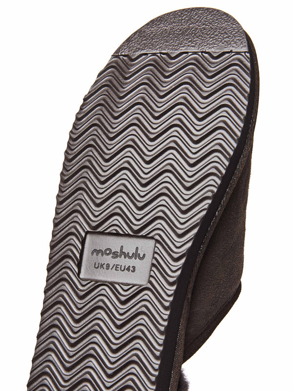 Brown men's luxury sheepskin mule slipper - FOXTAIL BROWN