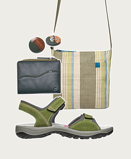 Green adventure sandals - AVON LICHEN GREEN SUEDE