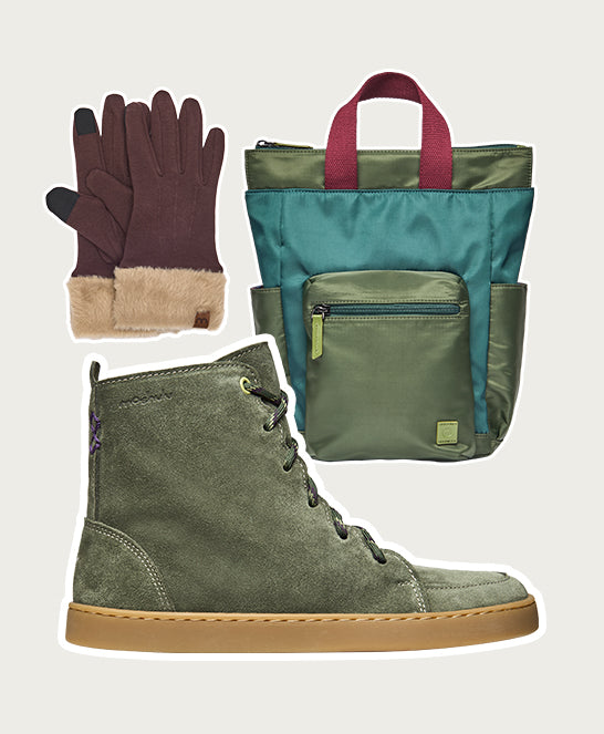 Green flexible warmlined barefoot boots - COOMB OLIVE GREEN SUEDE