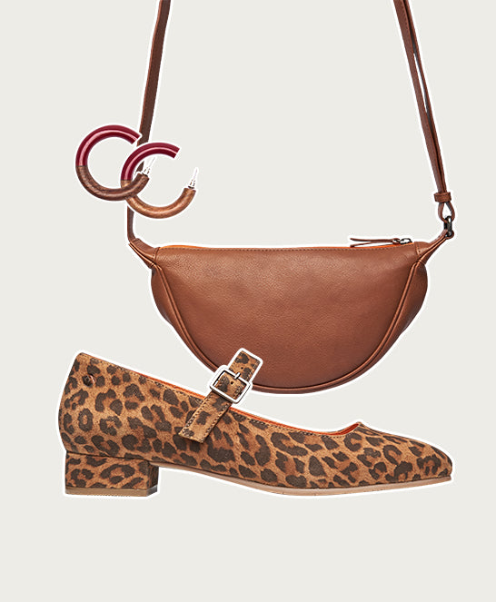 Animal print front buckle block heels - HEBEI LEOPARD PRINT
