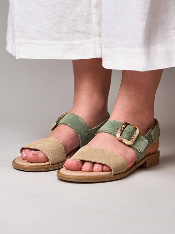 HEDDON DARK SAGE/SAND SUEDE