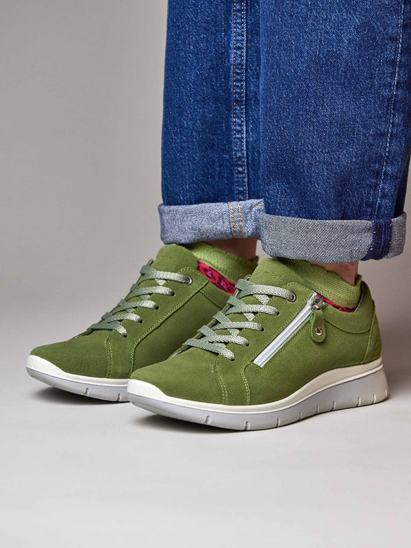 KENSEY LICHEN GREEN SUEDE