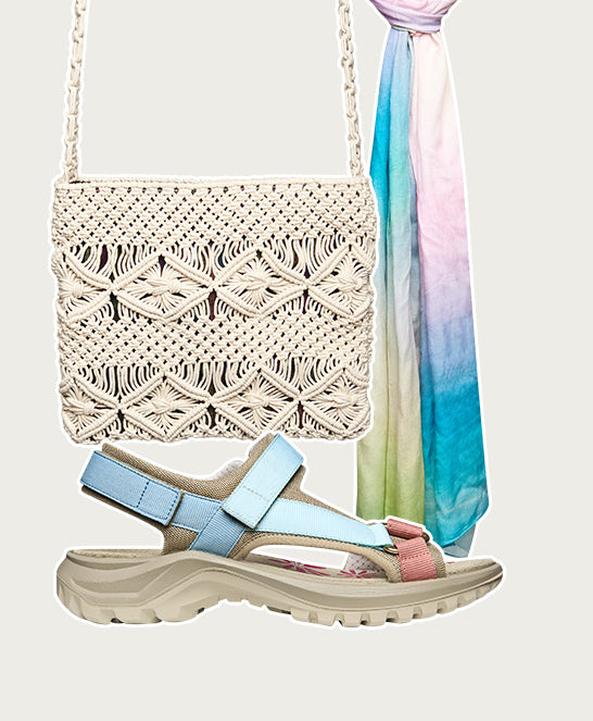 Blue chunky lightweight adventure sandals - LUNE SKY BLUE MULTI