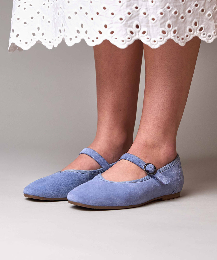 MAWGAN CORNFLOWER BLUE SUEDE