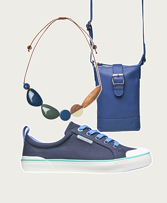 Blue comfortable lace-up trainer - MOUSEHALL INDIGO