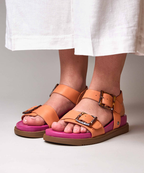 NEWARK 2 PAPAYA/FUCHSIA PINK LEATHER