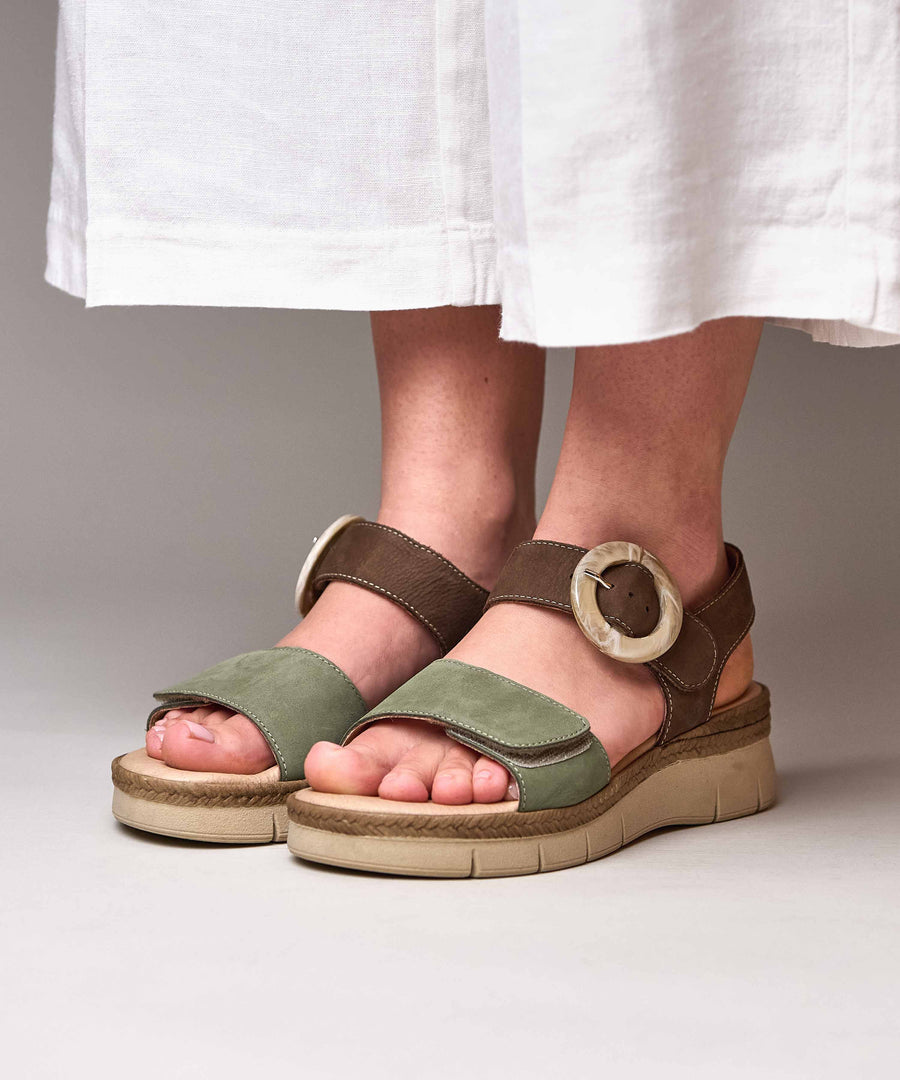 PENHALE BROWN/DARK SAGE NUBUCK