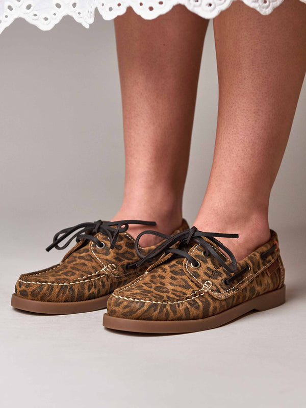 SALCOMBE 3 LEOPARD PRINT SUEDE