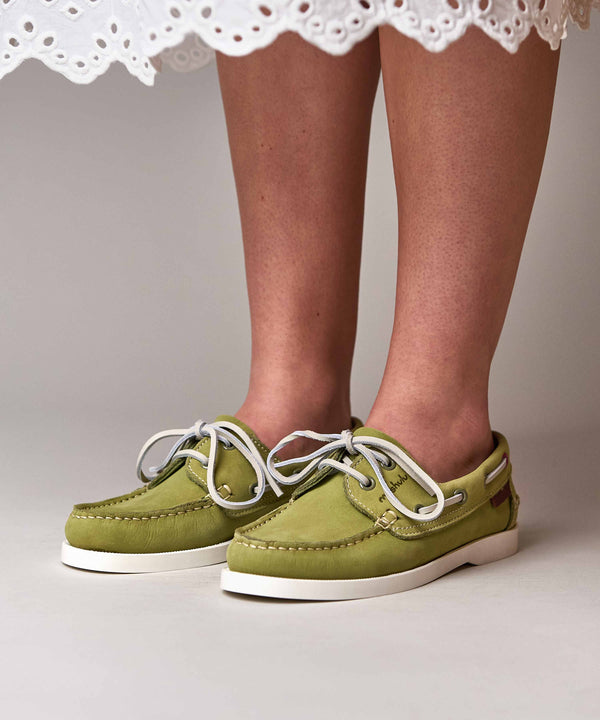 SALCOMBE 3 LICHEN GREEN NUBUCK