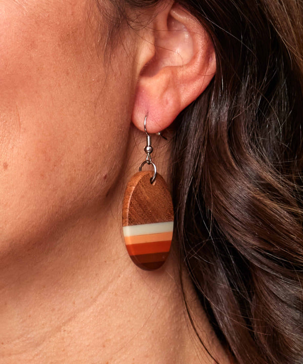 GRANDIFLORA EARRINGS RED EARTH TONES