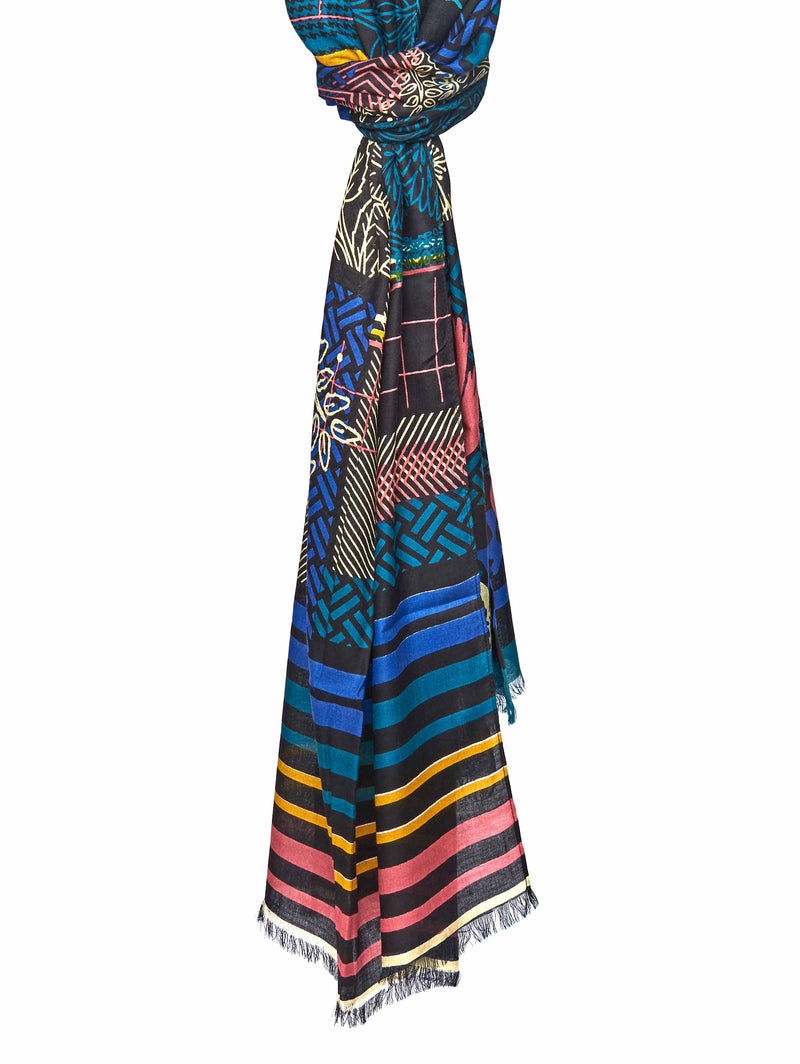 Multi ladies' patterned scarf - ROHINI MULTI